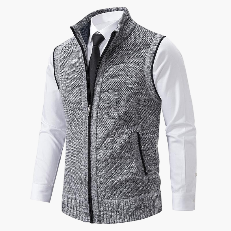 Men's Classic Business Casual Zip-Up Vest for Office and Everyday Style