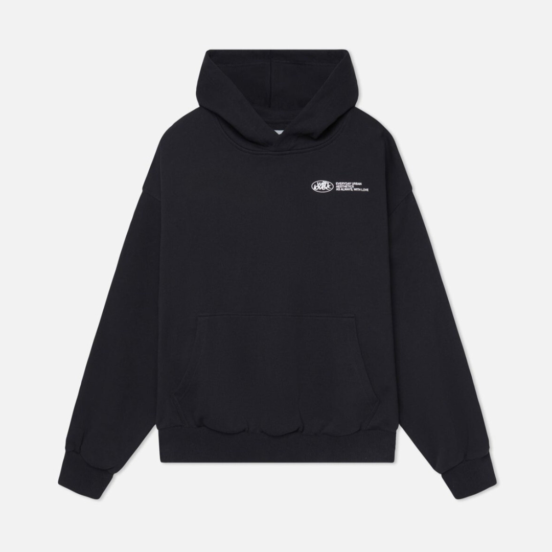 Women's Oversized Hoodie with Hood and Back 'withlove' Print – Urban Streetwear Style