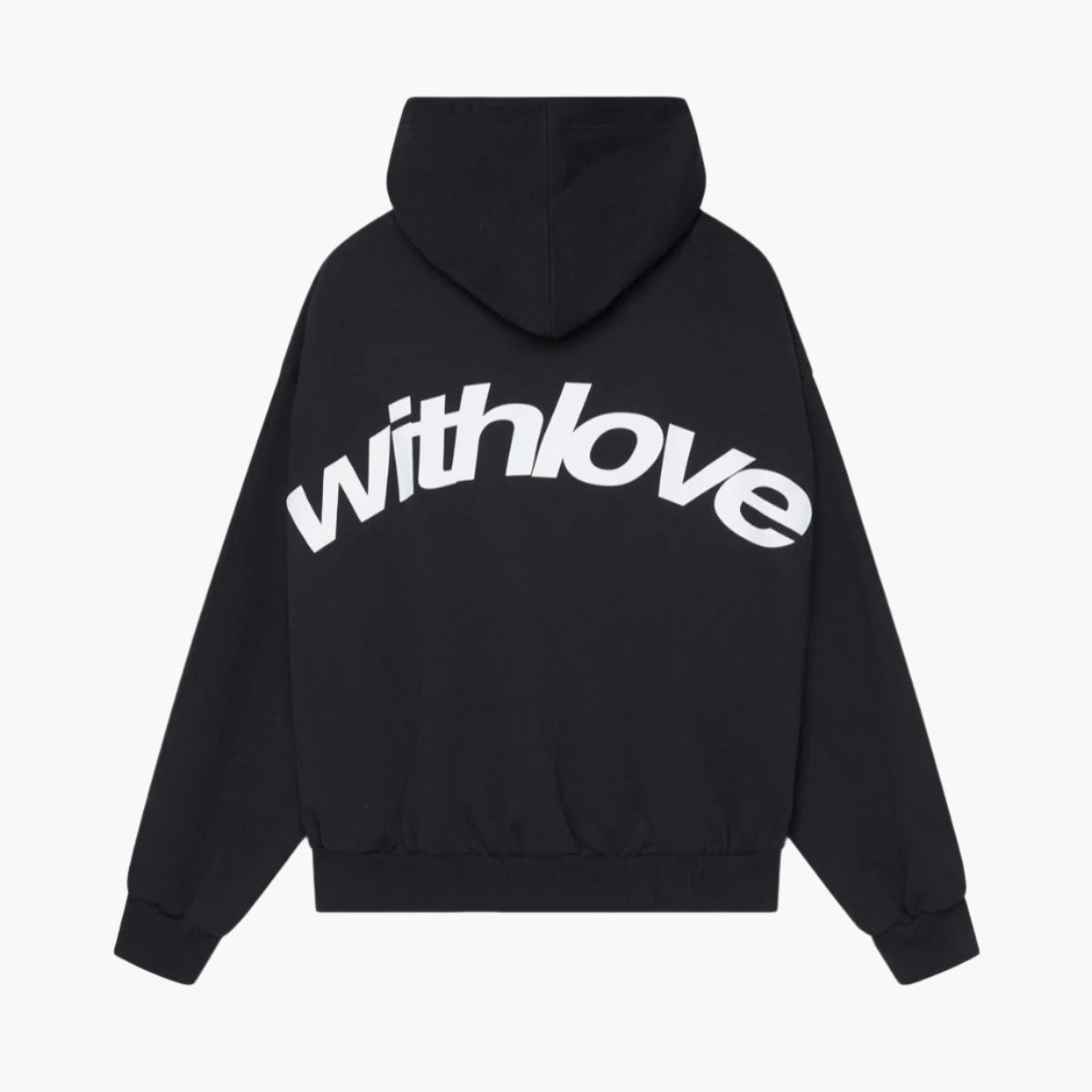 Women's Oversized Hoodie with Hood and Back 'withlove' Print – Urban Streetwear Style