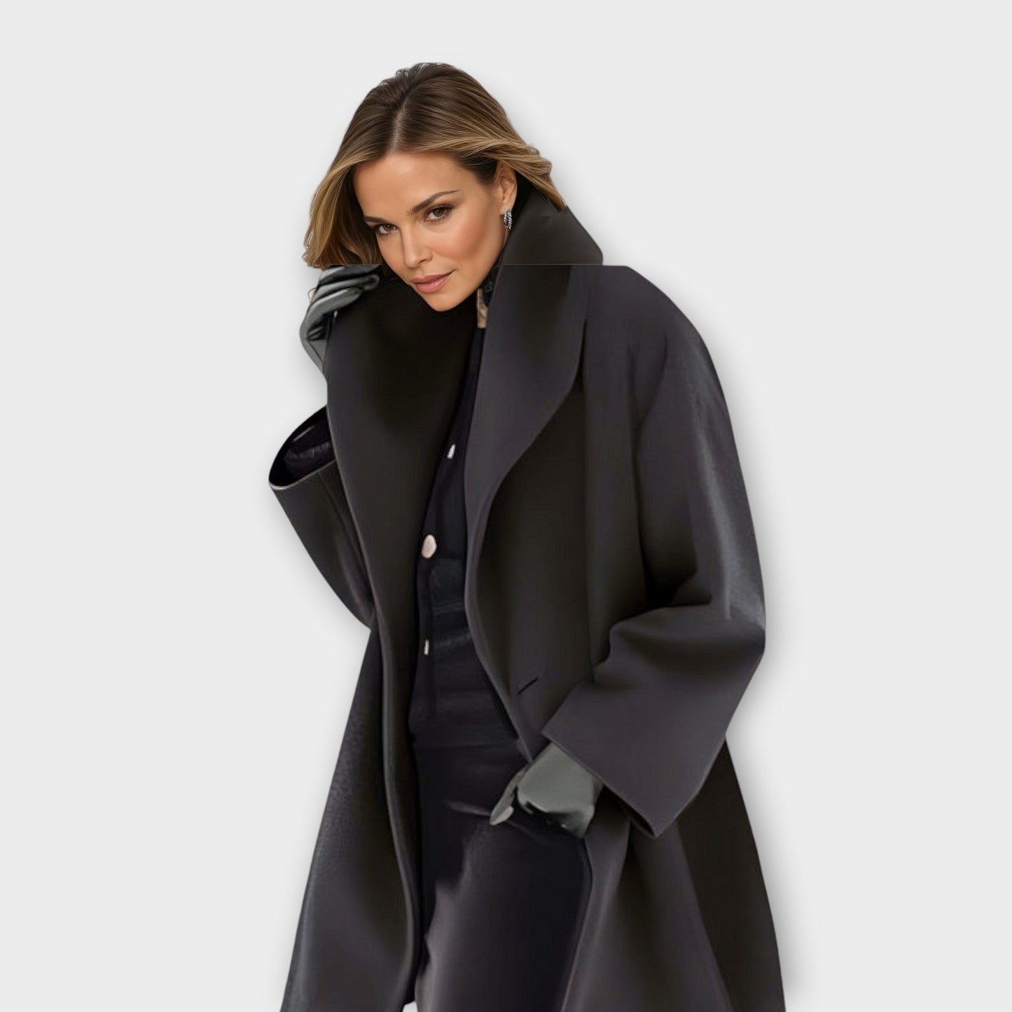 Women's Oversized Elegant Lapel Coat – Modern Stylish Outerwear for Office, Formal, and Everyday Looks