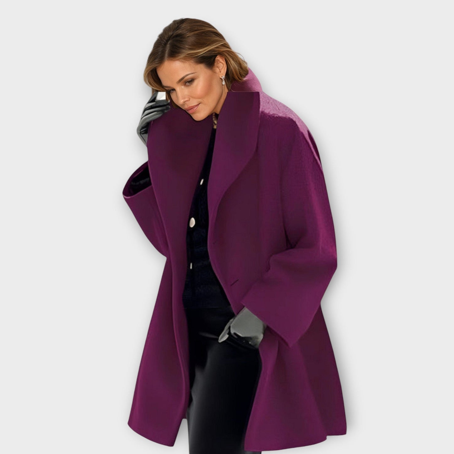 Women's Oversized Elegant Lapel Coat – Modern Stylish Outerwear for Office, Formal, and Everyday Looks