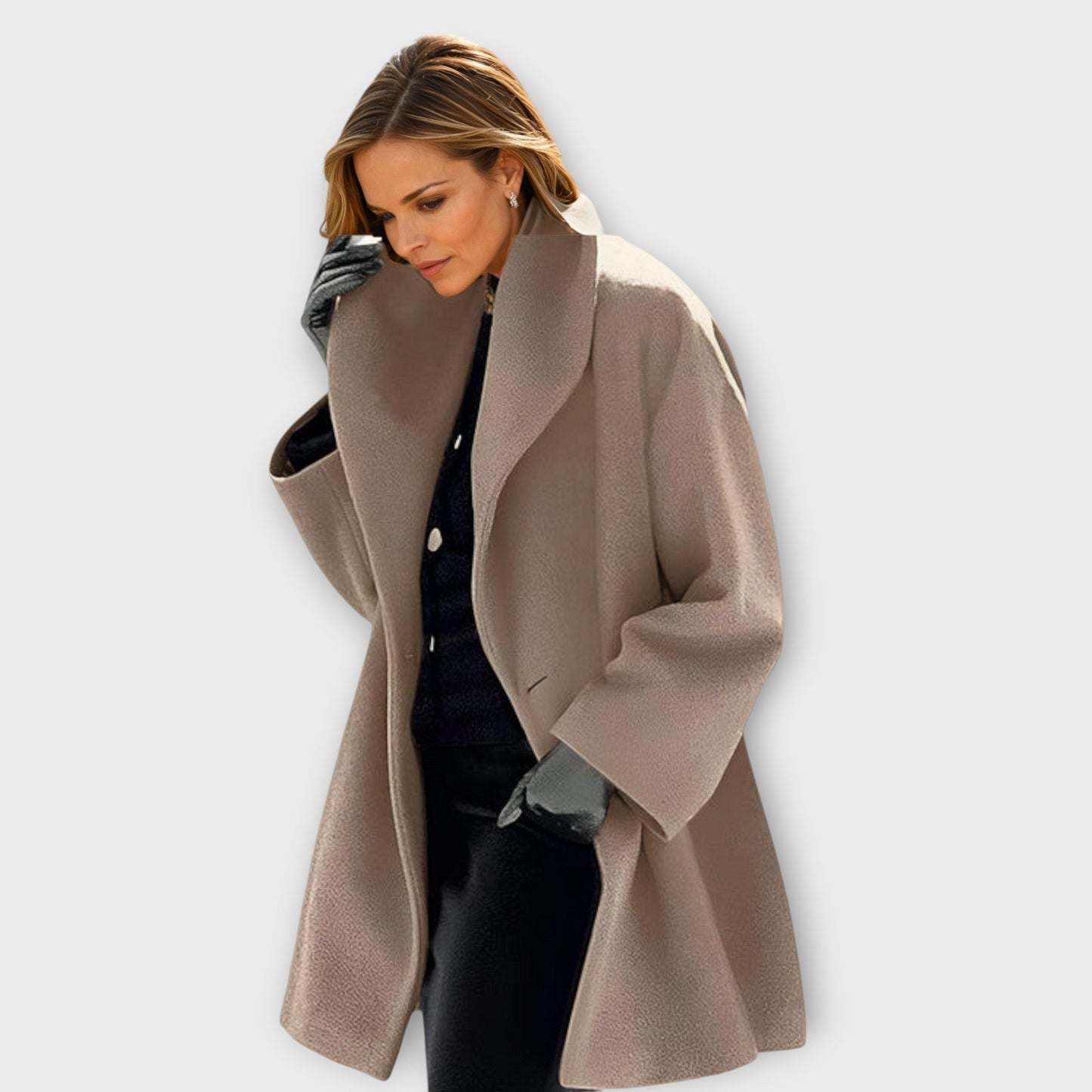 Women's Oversized Elegant Lapel Coat – Modern Stylish Outerwear for Office, Formal, and Everyday Looks