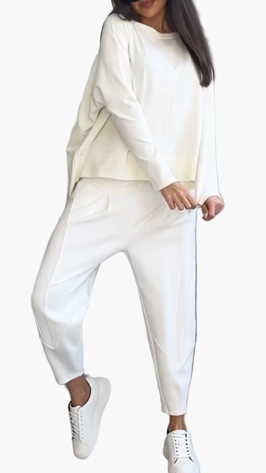 Women's Relaxed Fit Lounge Set Two-Piece Casual Sweatshirt and Jogger Pants Outfit