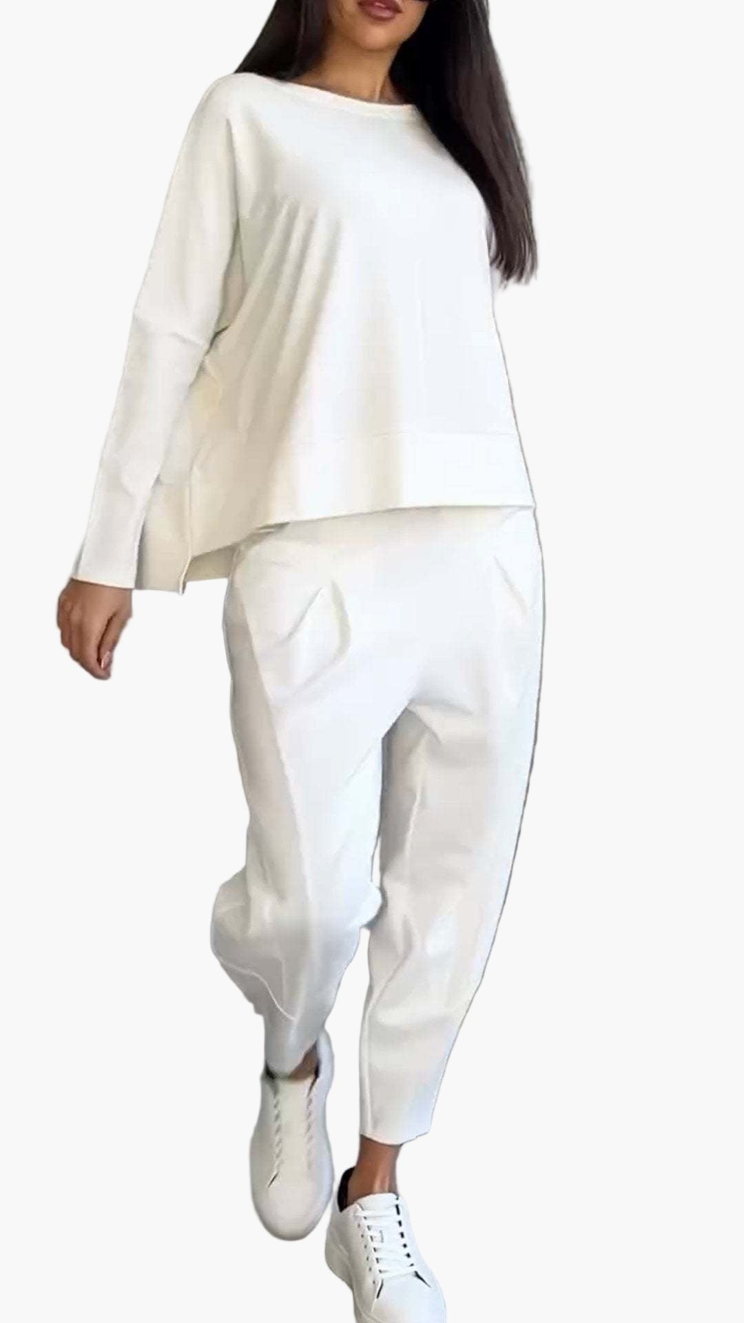 Women's Relaxed Fit Lounge Set Two-Piece Casual Sweatshirt and Jogger Pants Outfit