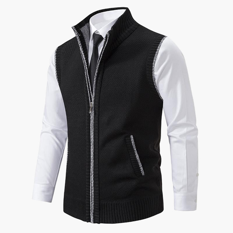 Men's Classic Business Casual Zip-Up Vest for Office and Everyday Style