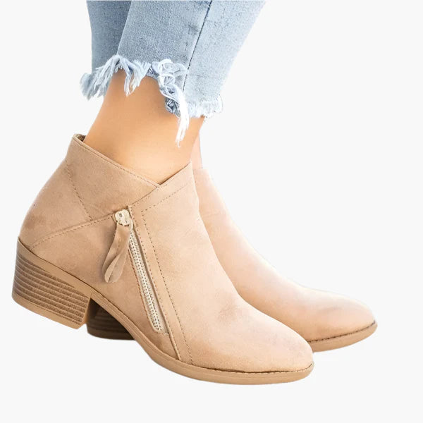 Women's Orthopedic Comfortable Ankle Boots – Stylish Everyday Block Heel Booties for Walking and Work