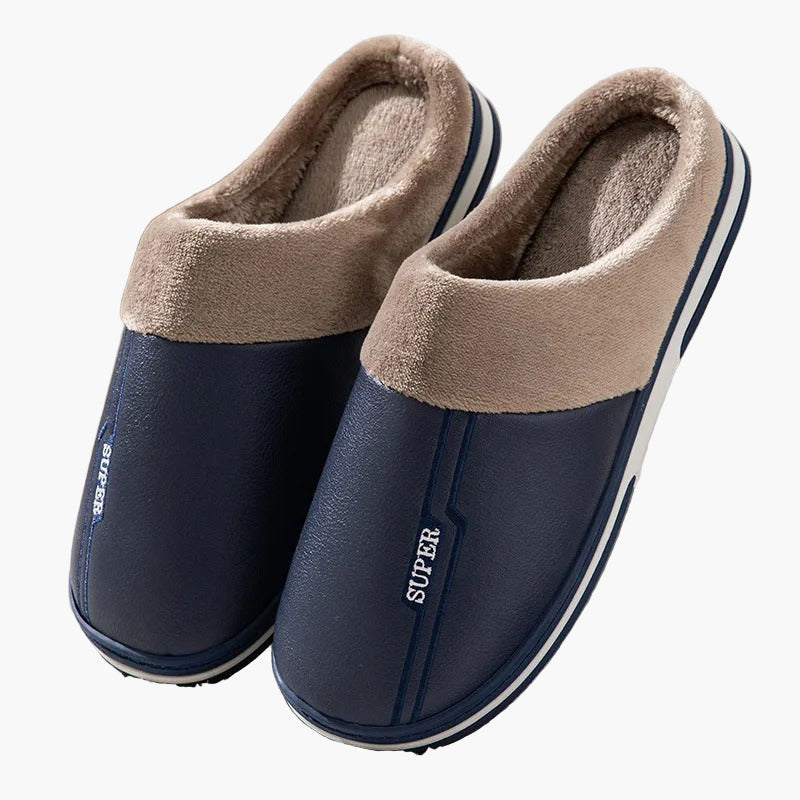 Men's Sport Style Quilted Indoor House Slippers – Cozy Slip-On Home Comfort