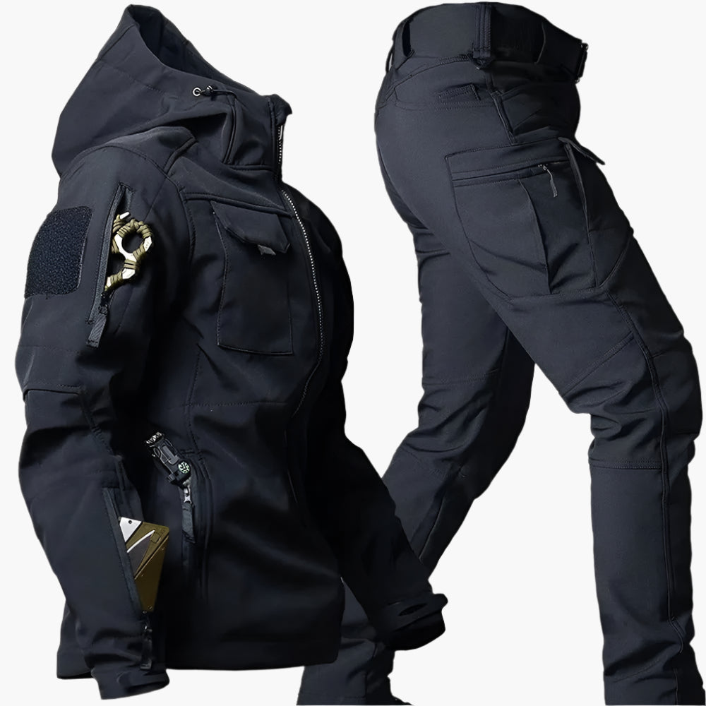 Men's Tactical Outdoor Softshell Jacket and Pants Set for Hiking, Trekking, and Survival