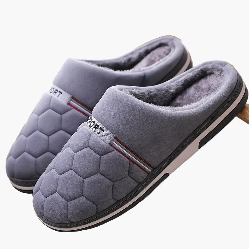 Men's Sport Style Quilted Indoor House Slippers – Cozy Slip-On Home Comfort