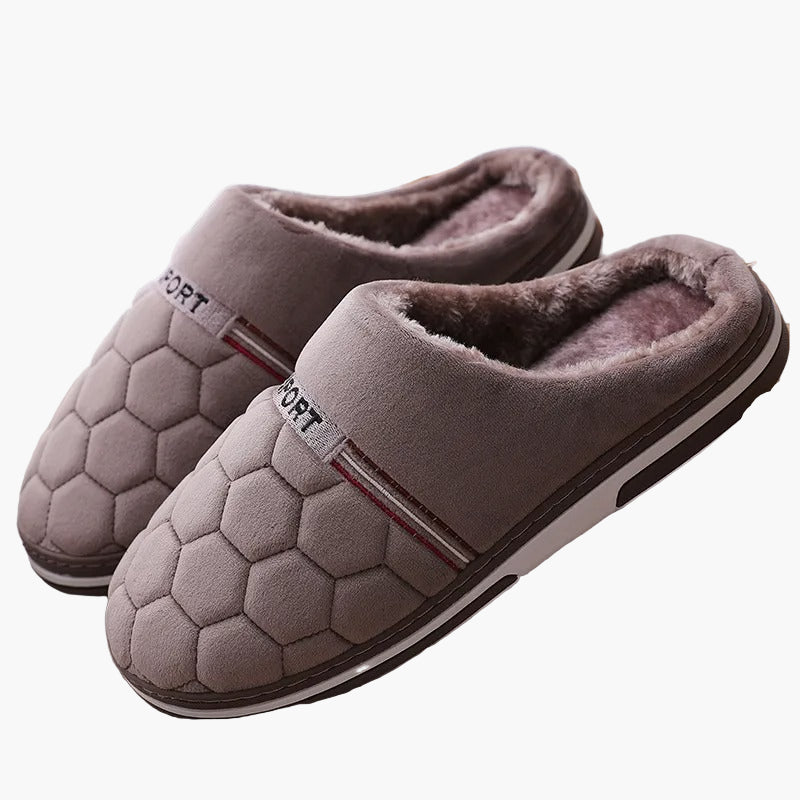 Men's Sport Style Quilted Indoor House Slippers – Cozy Slip-On Home Comfort