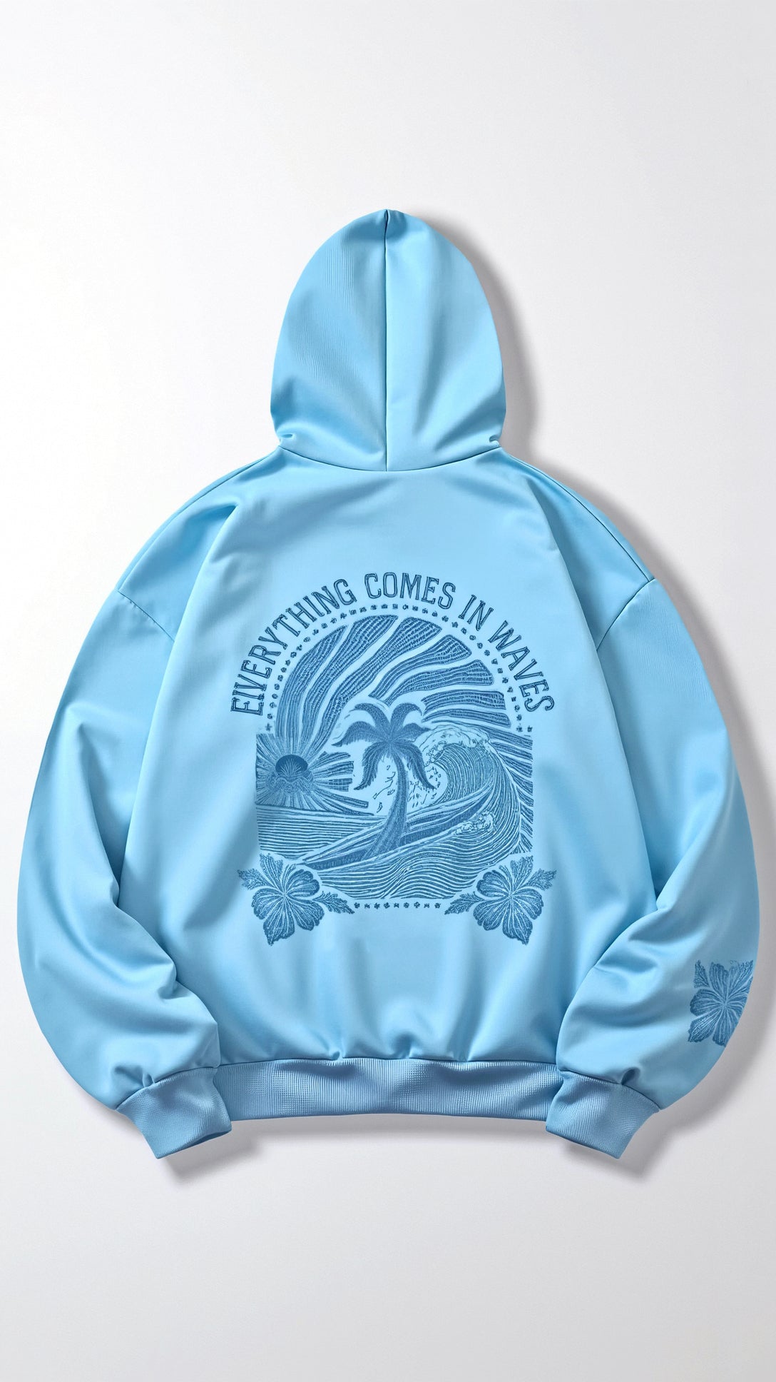 Women's Relaxed Fit Tropical Embroidered Hoodie – Casual Streetwear for Everyday and Travel