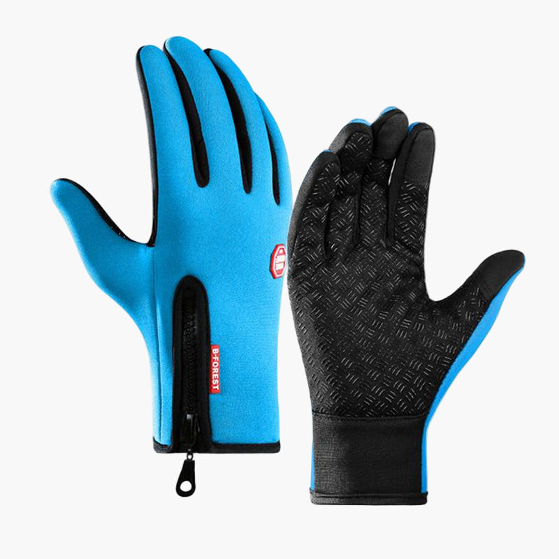Men's Outdoor Winter Thermal Gloves with Touchscreen and Zipper – Sporty Cold Weather Accessory