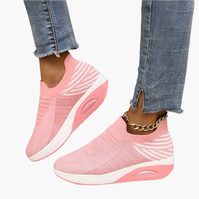 Women's Lightweight Slip-On Walking Sneakers – Casual Fashion Comfort Shoes