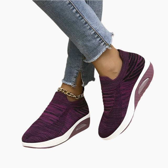 Women's Lightweight Slip-On Walking Sneakers – Casual Fashion Comfort Shoes