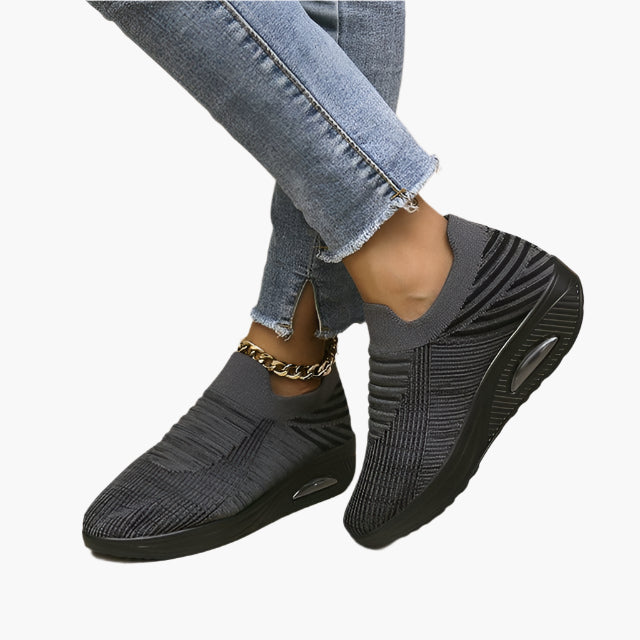 Women's Lightweight Slip-On Walking Sneakers – Casual Fashion Comfort Shoes