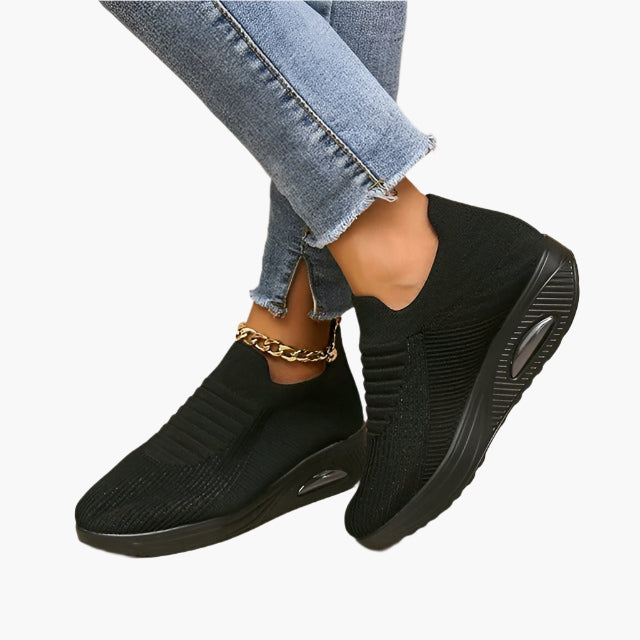 Women's Lightweight Slip-On Walking Sneakers – Casual Fashion Comfort Shoes