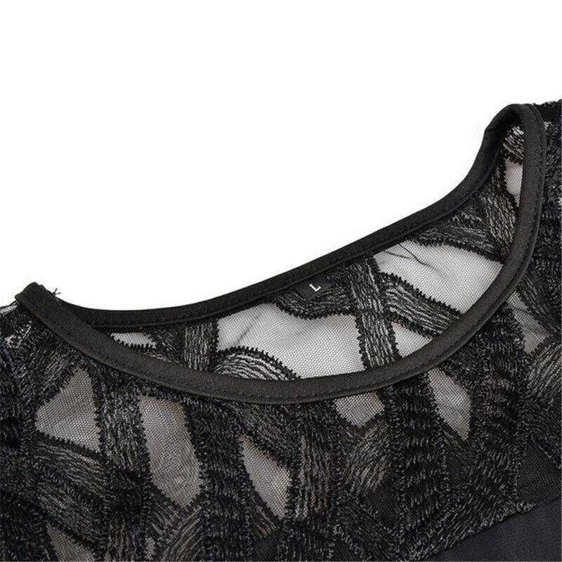 Women's Elegant Midi Dress with Lace Sleeves – Perfect for Formal Occasions and Parties