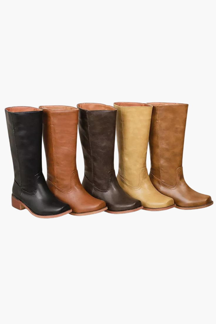 Women's Classic Block Heel Knee-High Boots for Everyday and Office Style