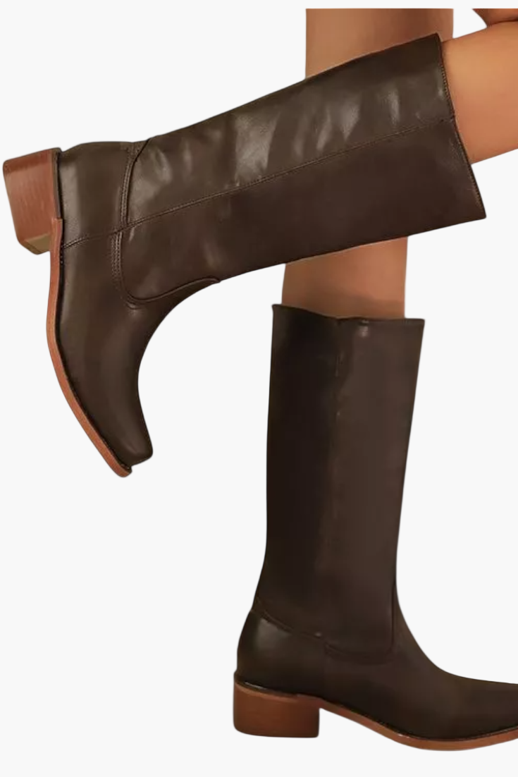 Women's Classic Block Heel Knee-High Boots for Everyday and Office Style