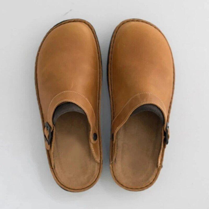 Men's Comfort Slip-On Clogs with Adjustable Buckle – Casual Everyday Mule Shoes