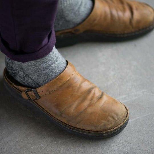 Men's Comfort Slip-On Clogs with Adjustable Buckle – Casual Everyday Mule Shoes