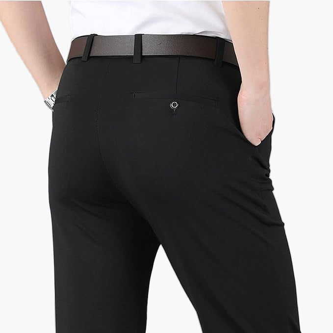 Men's Stretch Slim Fit Business Pants – Modern Office & Casual Style