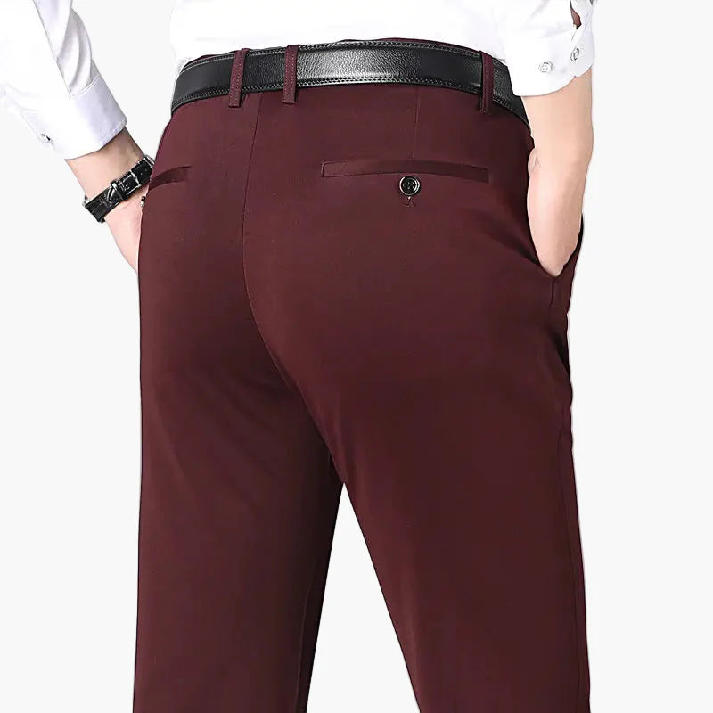 Men's Stretch Slim Fit Business Pants – Modern Office & Casual Style