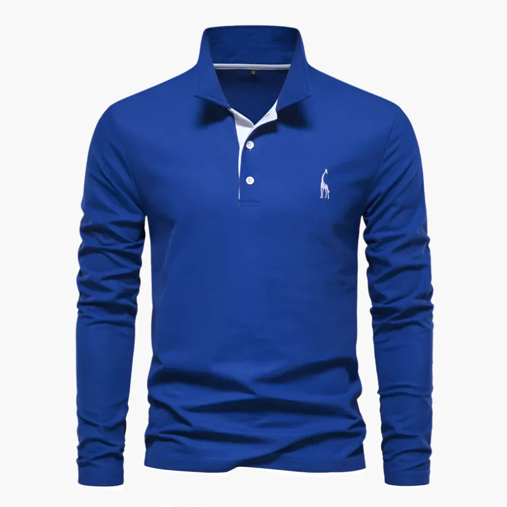 Men's Classic Long Sleeve Polo Shirt – Stylish Everyday and Business Wear