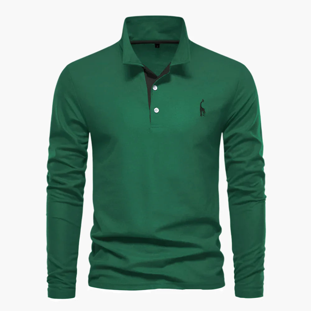 Men's Classic Long Sleeve Polo Shirt – Stylish Everyday and Business Wear