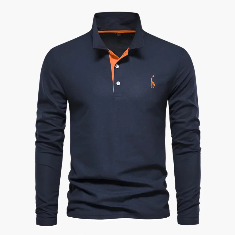 Men's Classic Long Sleeve Polo Shirt – Stylish Everyday and Business Wear