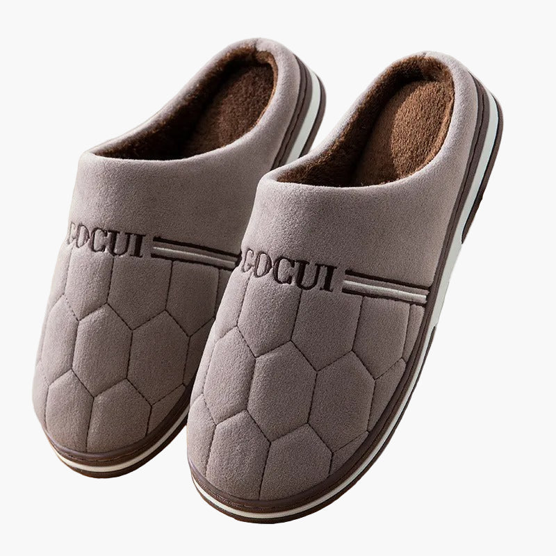 Men's Sport Style Quilted Indoor House Slippers – Cozy Slip-On Home Comfort