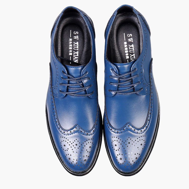 Men's Classic Oxford Dress Shoes with Brogue Detailing for Formal and Business Wear