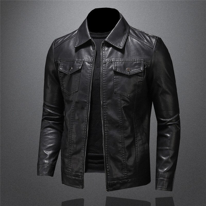 Men's Classic Biker Style Jacket Urban Fashion Outerwear