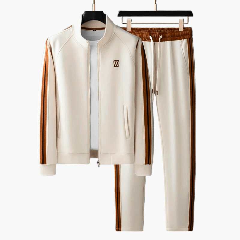 Men's Modern Athletic Tracksuit Set – Sporty Casual Zip-Up Jacket and Joggers