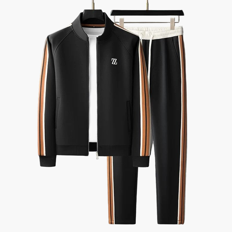 Men's Modern Athletic Tracksuit Set – Sporty Casual Zip-Up Jacket and Joggers