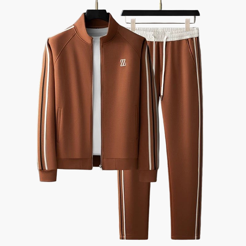 Men's Modern Athletic Tracksuit Set – Sporty Casual Zip-Up Jacket and Joggers
