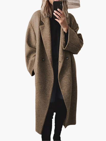 Women's Oversized Long Winter Coat – Elegant Minimalist Style for Everyday and Office