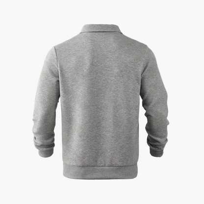 Men's Vintage Geometric Quarter-Zip Pullover Sweater, Casual Retro Style for Everyday and Office