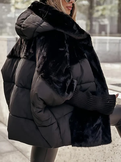 Women's Oversized Winter Hooded Puffer Jacket – Fashionable Warm Everyday Outerwear
