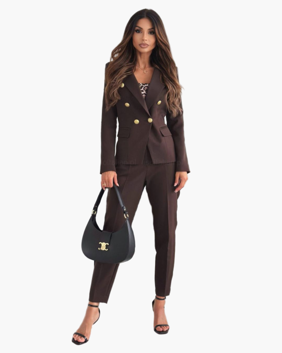 Women's Double-Breasted Business Suit Set – Modern Slim Fit Blazer & Pants for Office and Events