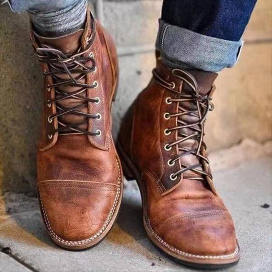 Men's Classic Lace-Up Dress Boots for Versatile Everyday and Office Style