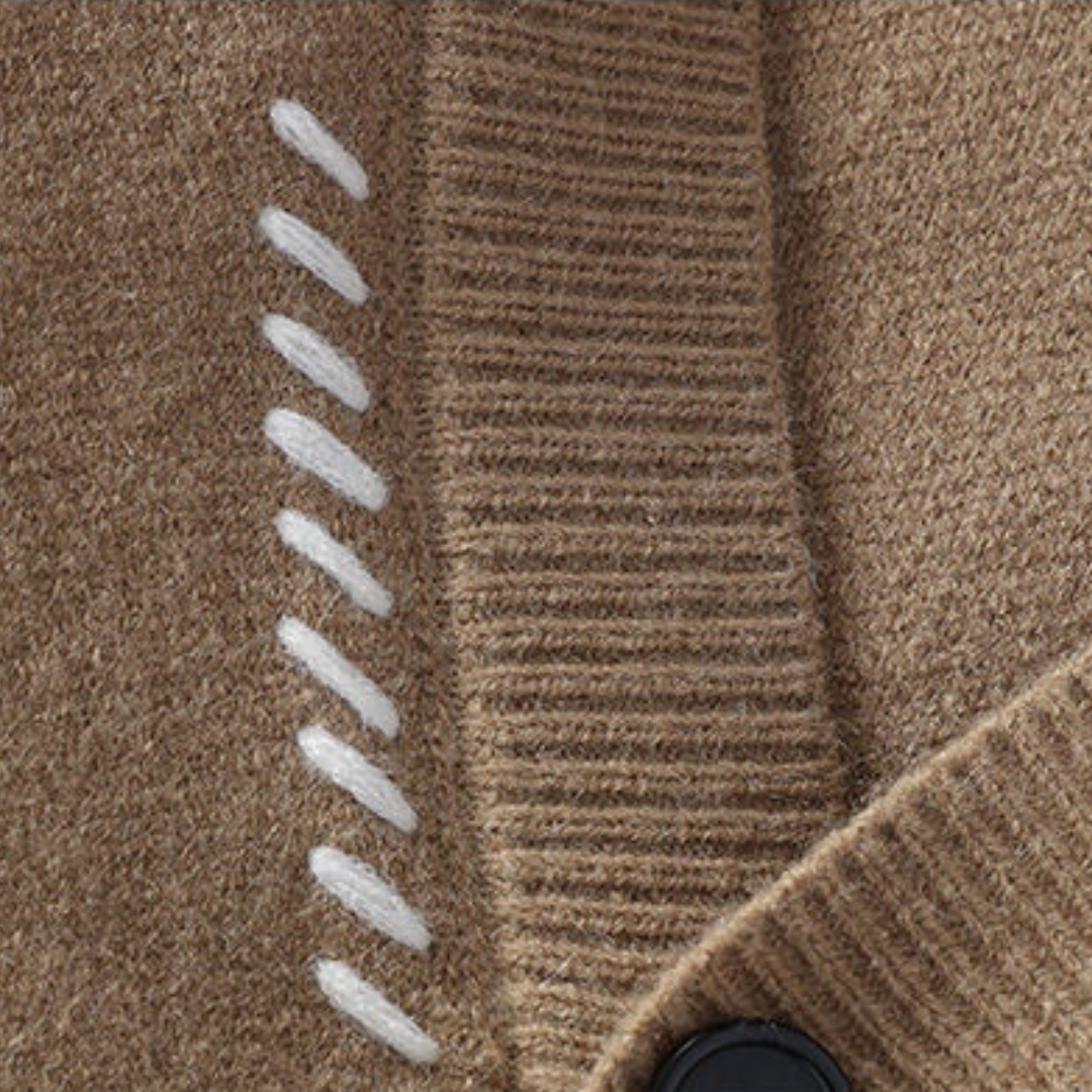 Men's Classic Button-Up Cardigan with Modern Accent Stitching – Versatile Everyday Style