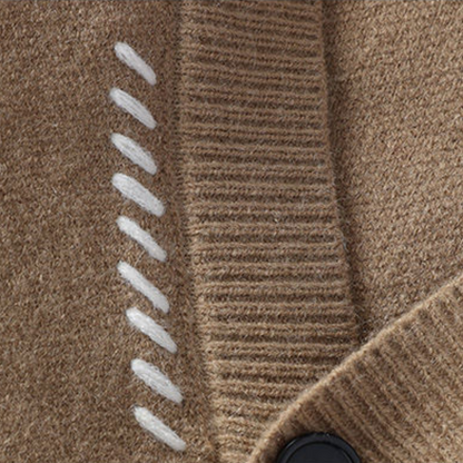 Men's Classic Button-Up Cardigan with Modern Accent Stitching – Versatile Everyday Style