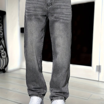 Men's Relaxed Fit Streetwear Jeans Urban Vintage Style