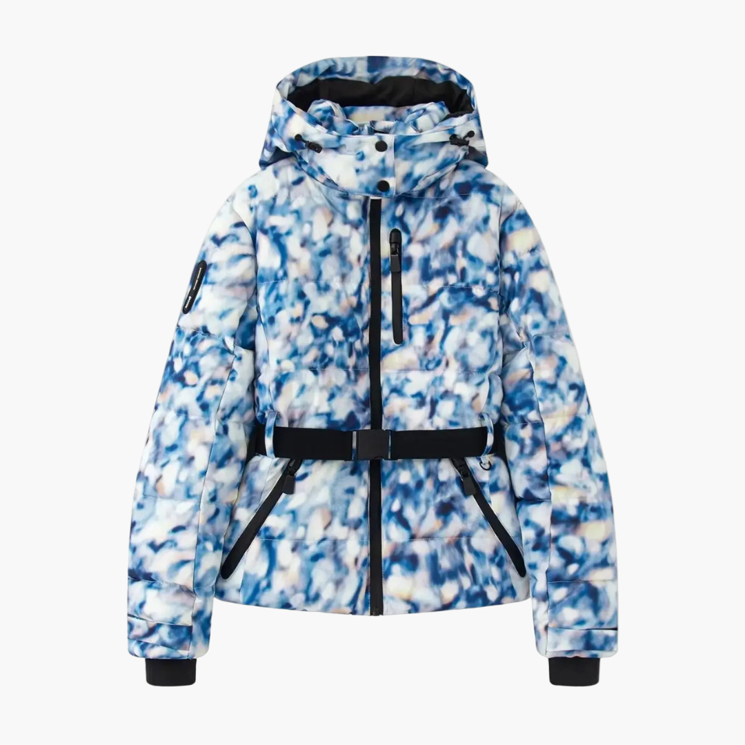 Women's Stylish Belted Puffer Jacket with Hood – Winter Fashion Outerwear