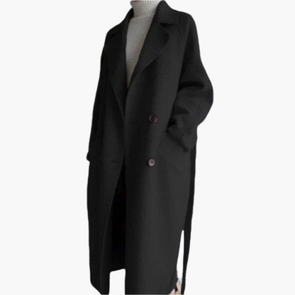 Women's Elegant Long Classic Winter Overcoat - Versatile Stylish Outerwear for Everyday, Office, and Special Occasions