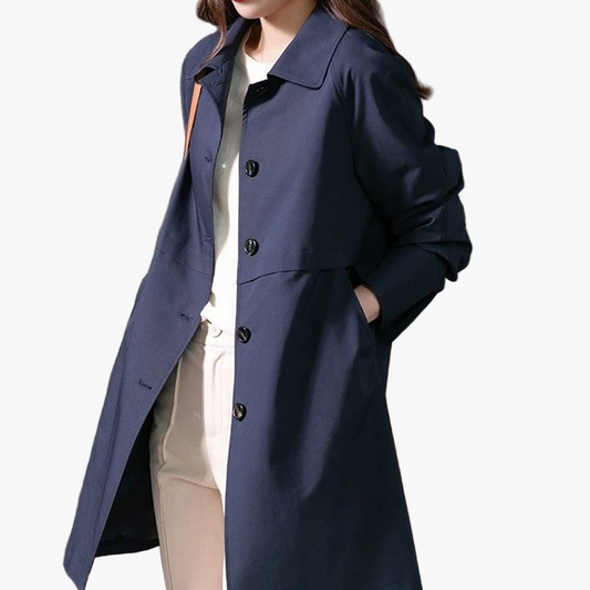 Women's Classic Short Trench Coat Elegant Single-Breasted Office and Everyday Wear