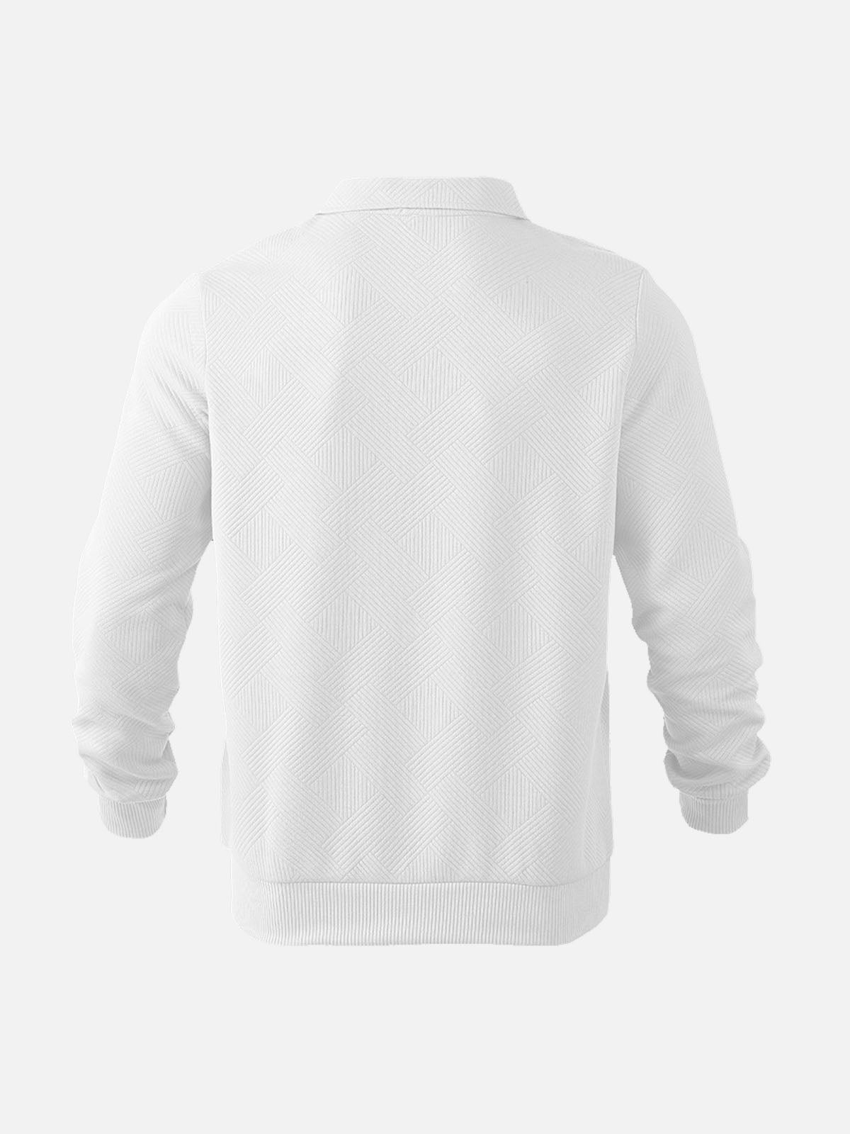 Men's Half-Zip Pullover Sweater with Patterned Texture, Smart-Casual Style