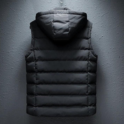 Men's Hooded Puffer Vest for Outdoor and Everyday Wear