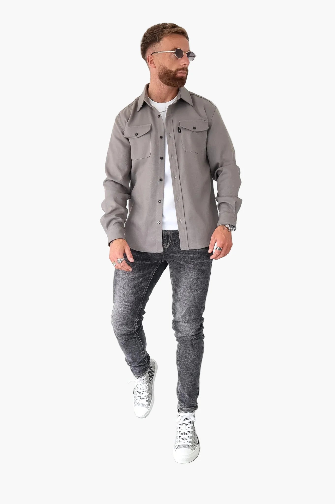 Men's Modern Urban Overshirt Jacket – Stylish Button-Up for Everyday and Casual Looks